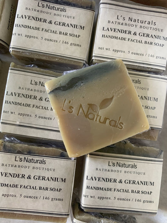 Lavender and Geranium Facial Handmade Bar Soap