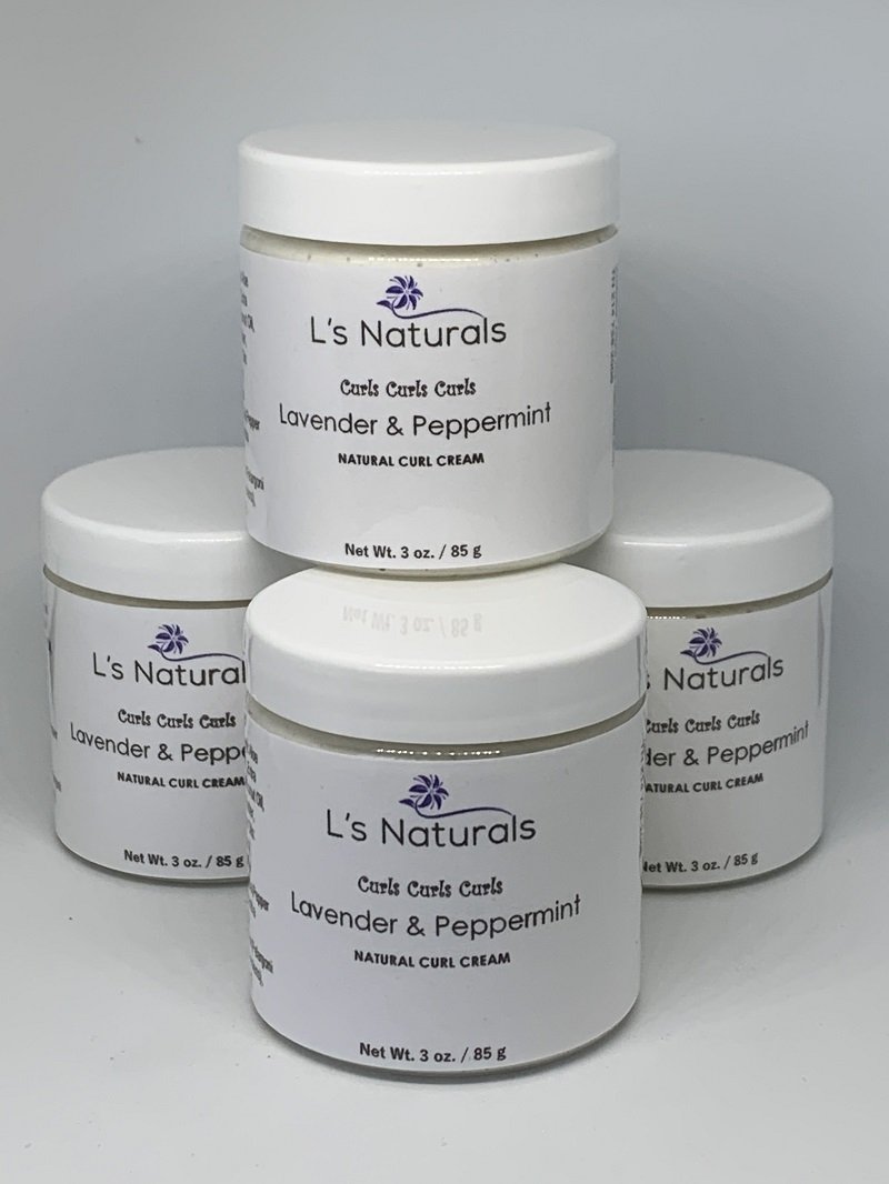 Lavender and Peppermint Natural Hair Curl Cream - L's Naturals | Bath & Body Boutique
