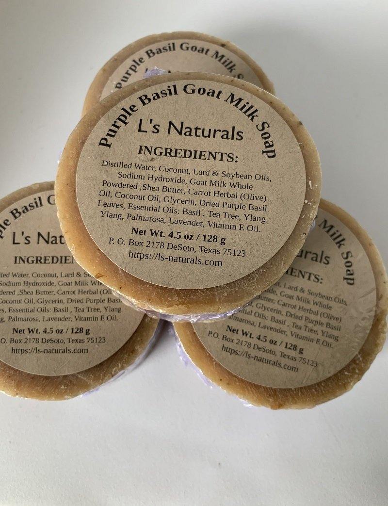 Purple Basil Handmade Goat Milk Soap - L's Naturals | Bath & Body Boutique