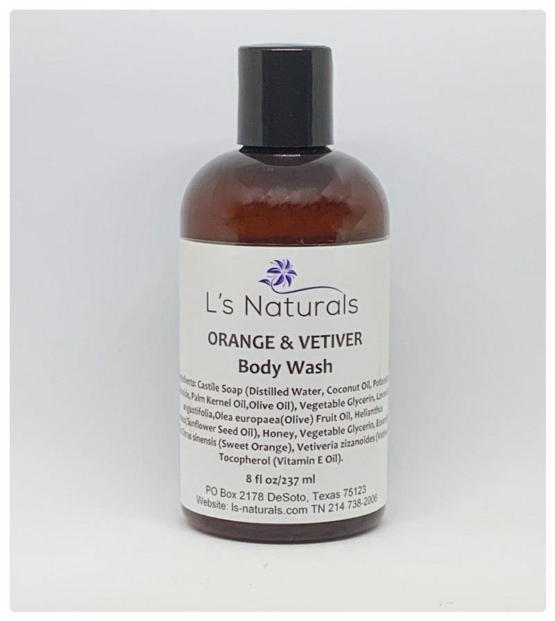 Orange and Vetiver Body Wash - L's Naturals | Bath and Body Boutique