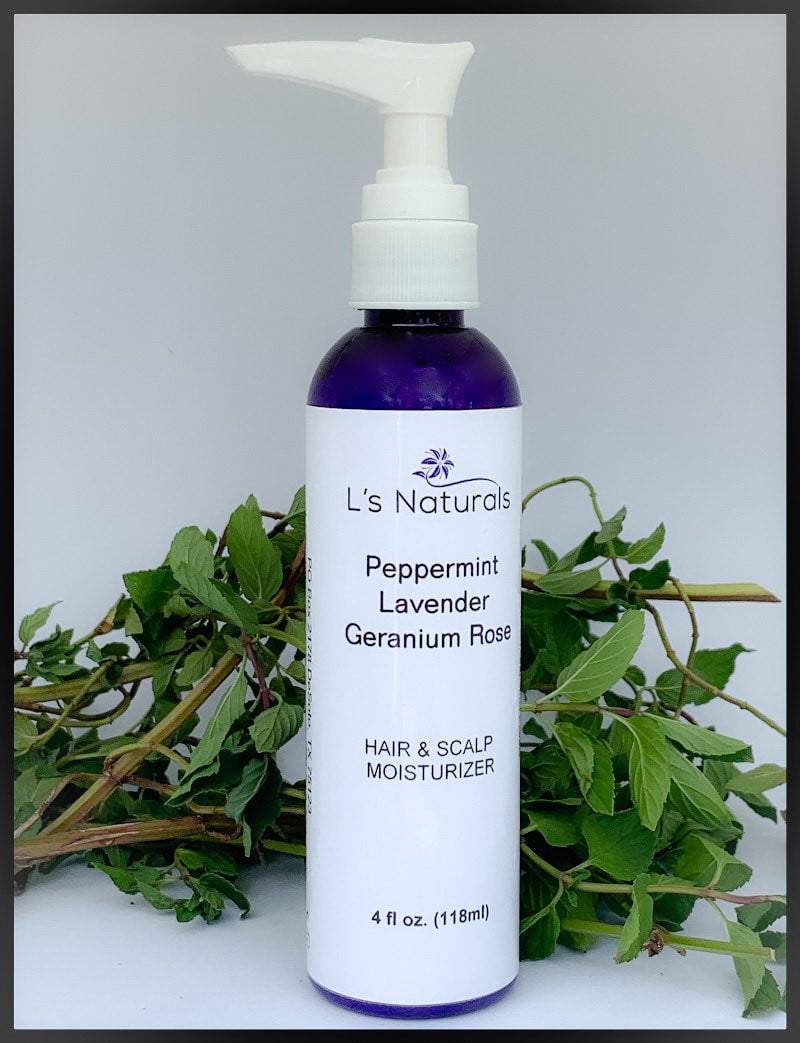 Peppermint Lavender Geranium Hair and Scalp Moisturizer - L's Naturals | Bath & Body Boutique