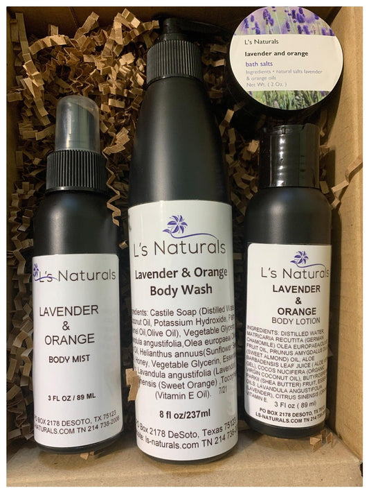 Lavender and Orange Bath Set - L's Naturals | Bath and Body Boutique